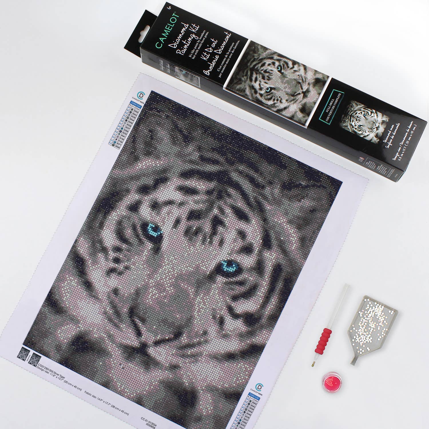 Silver Tiger Diamond Painting Kit