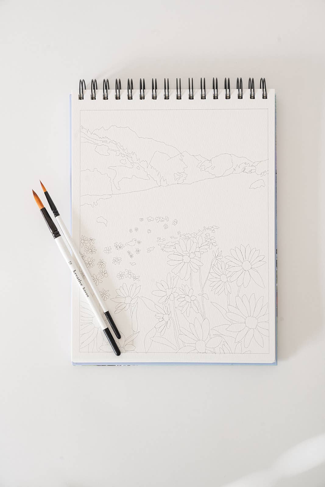 Watercoloring Book - Landscape Outlines with Video Tutorials