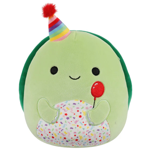 Squishmallow Birthday Plush Toy 8" Henry Turtle w/Party Hat
