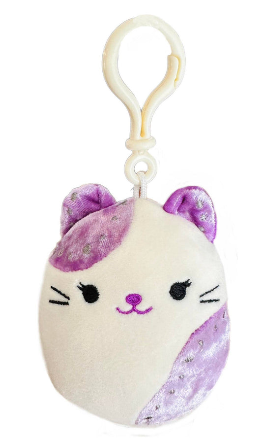 Squishmallow Plush Toy 3.5" Clip Rune the Cat Velvet