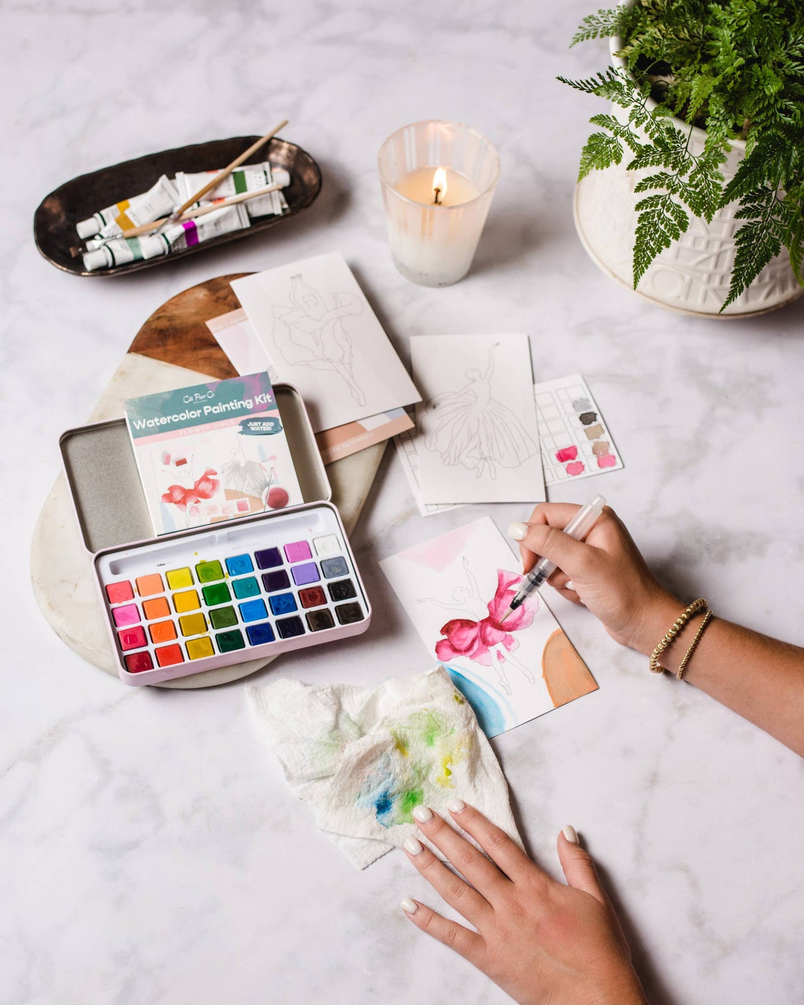 Wildflower Meadow watercolor painting kit