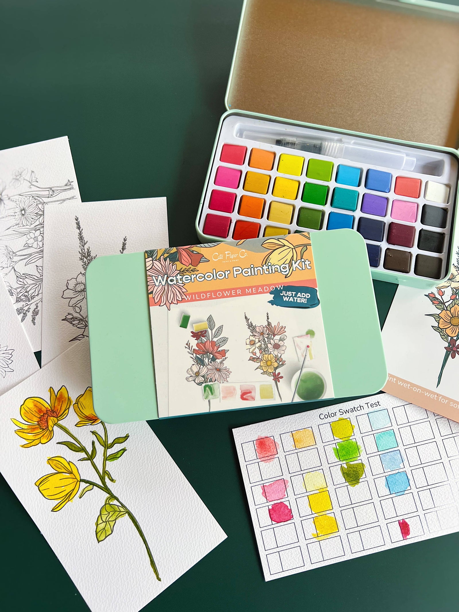 Wildflower Meadow watercolor painting kit