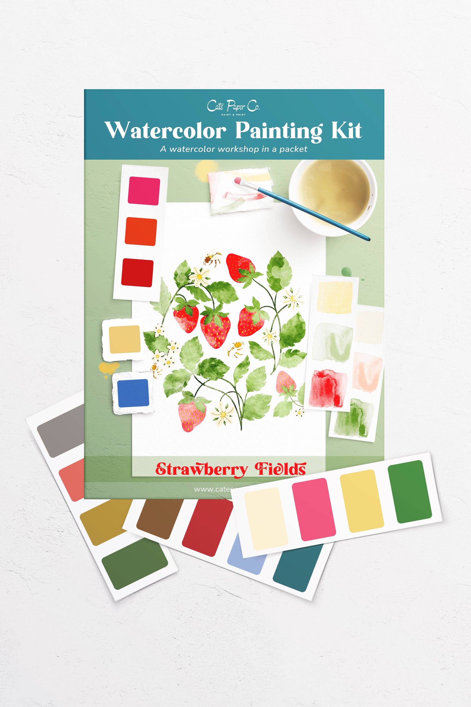 Strawberry Fields watercolor painting kit