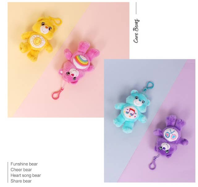 Care Bears Plush Keychains Bag Point Charm Ring