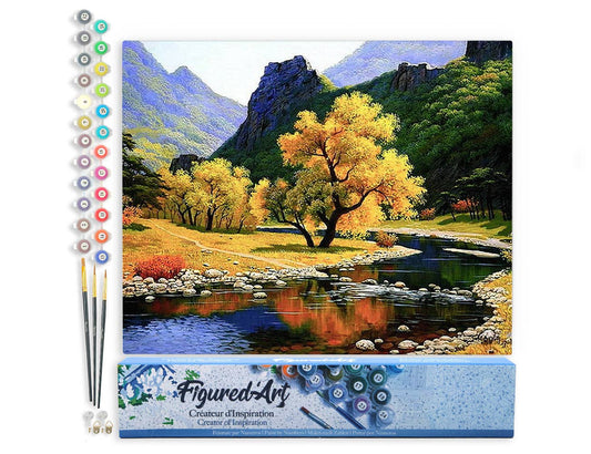 Paint by numbers - Peaceful River in the mountain