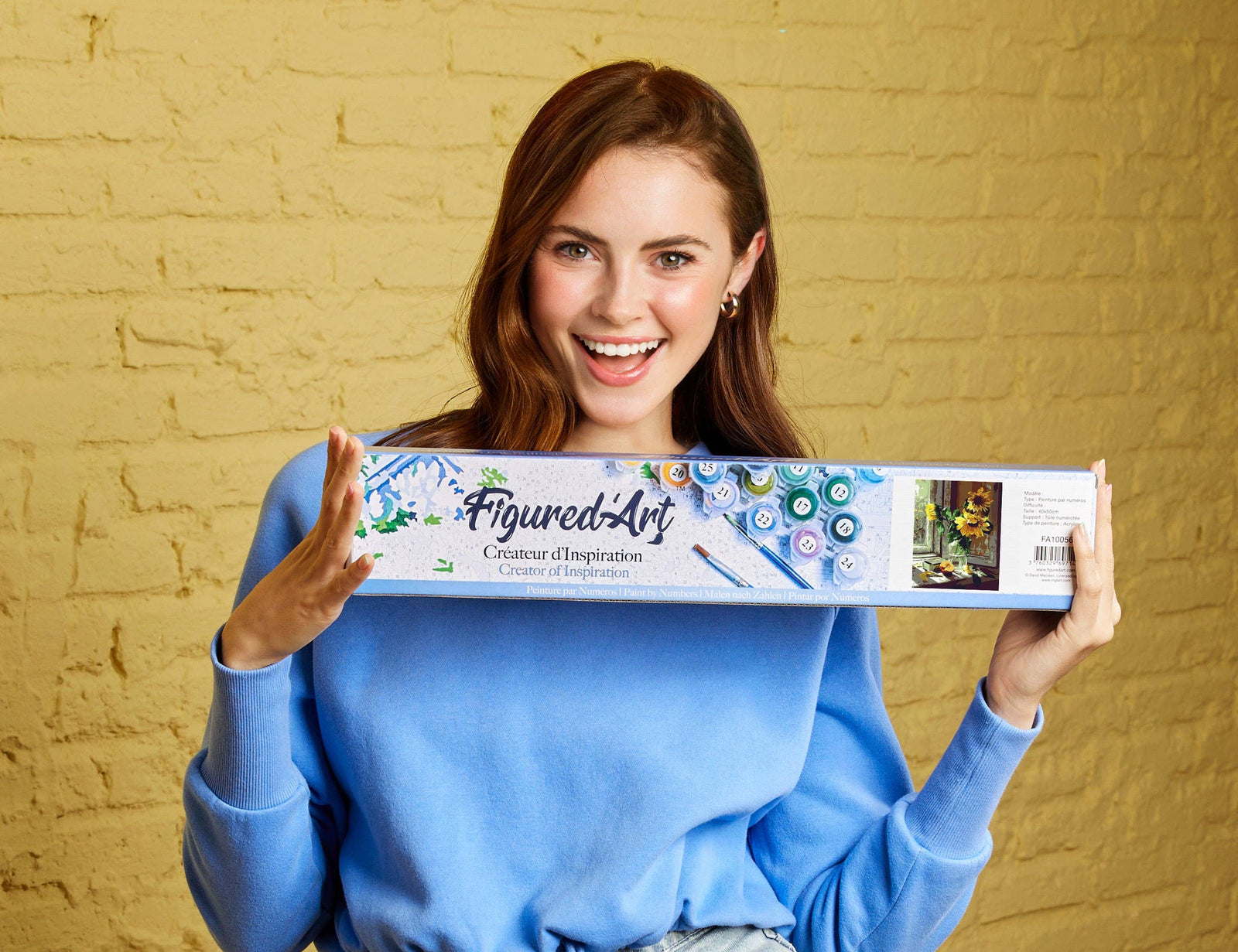 Paint by numbers - Sunflowers and apple in front of window