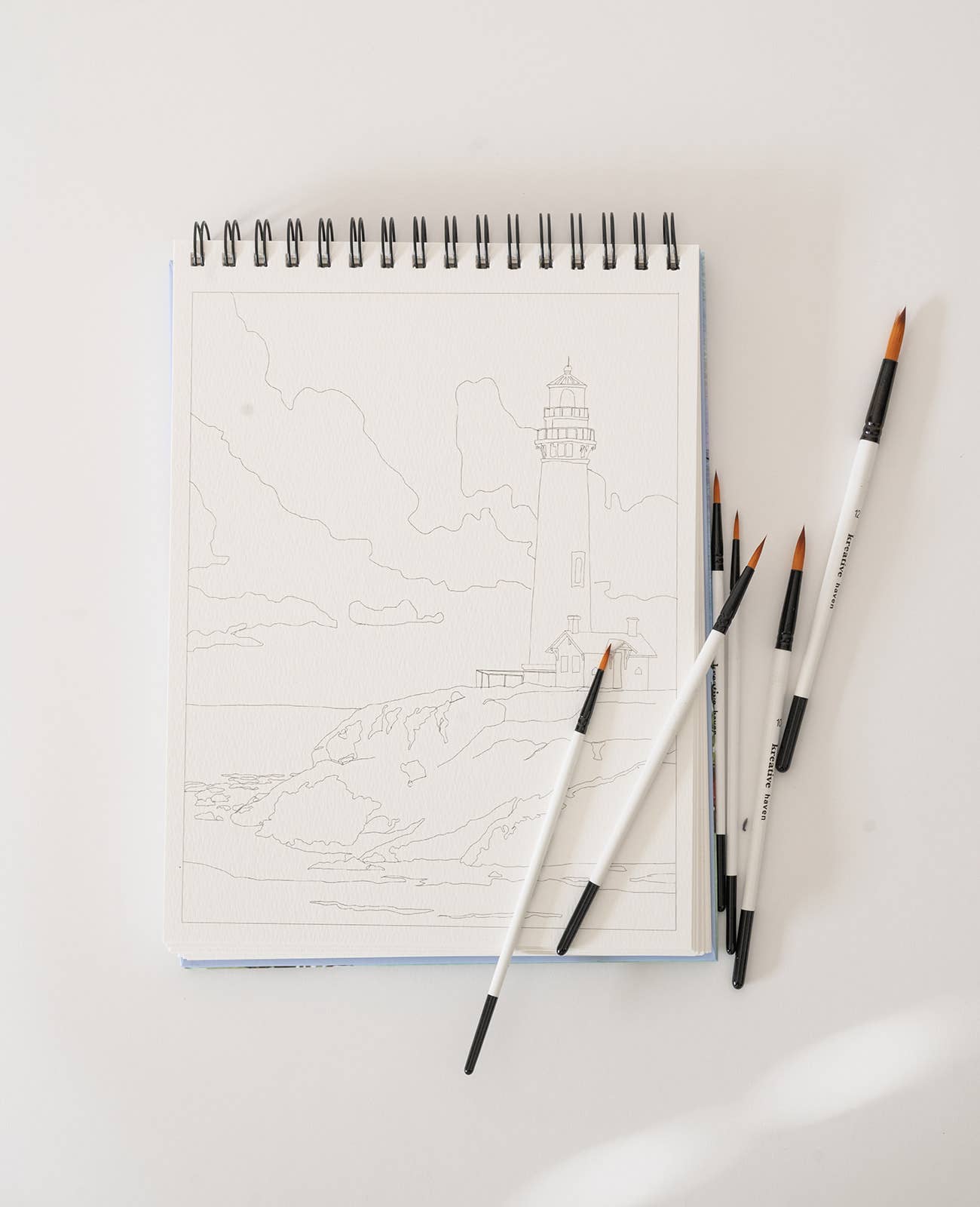 Watercoloring Book - Landscape Outlines with Video Tutorials