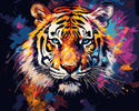 Paint by Numbers rolled - Colorful Abstract Tiger
