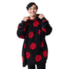 Dungeons & Dragons D20 Dice Black Hooded Wearable Oversize Blanket-OSFA