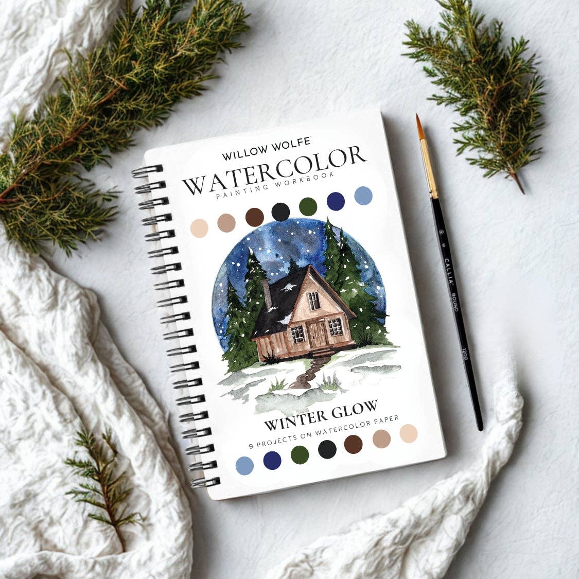 Winter Glow Watercolor Workbook By Nya Wolfe