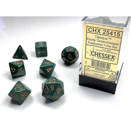 7-Die Set Opaque: Dusty Green/Copper