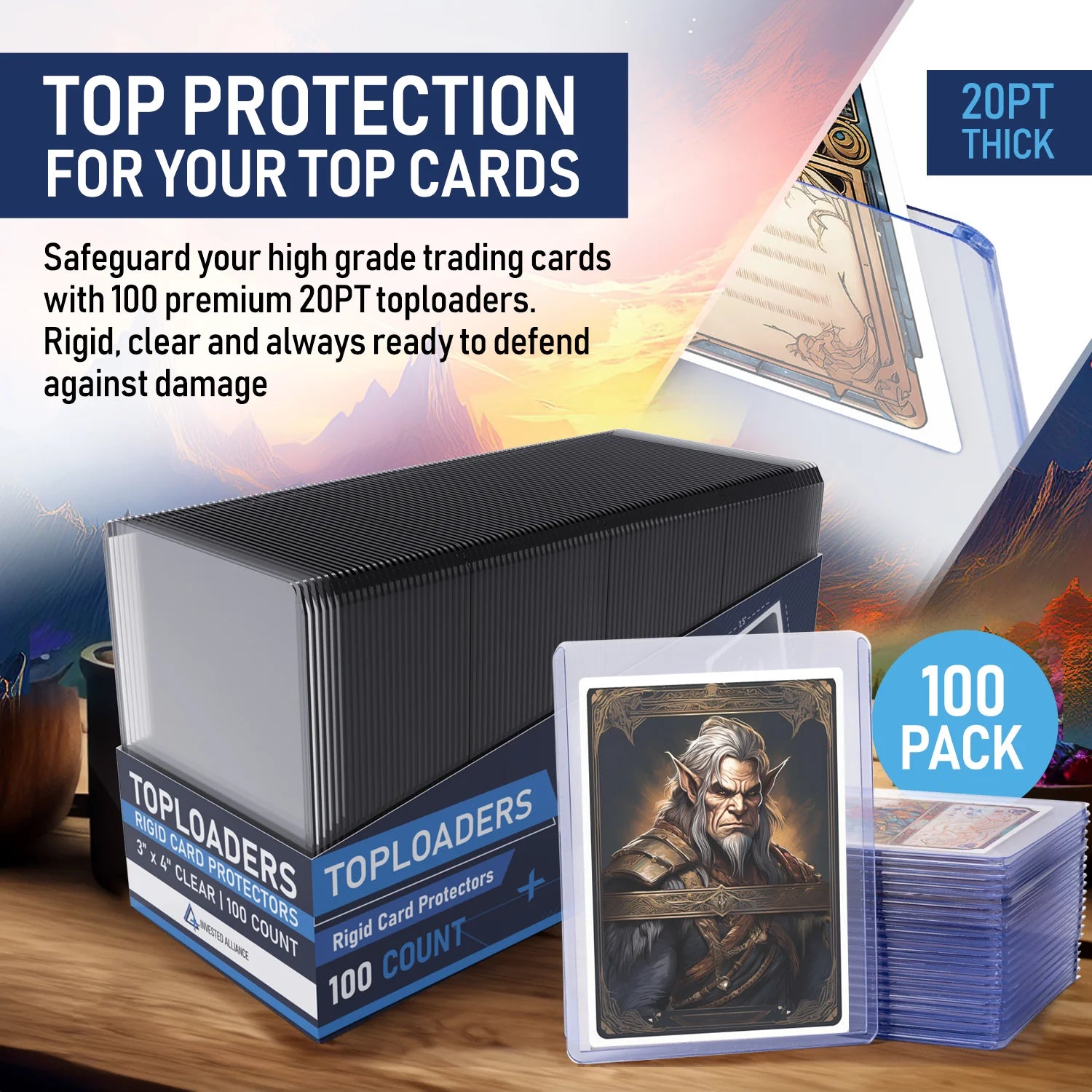 20PT - 100 Pack Premium Top Loaders