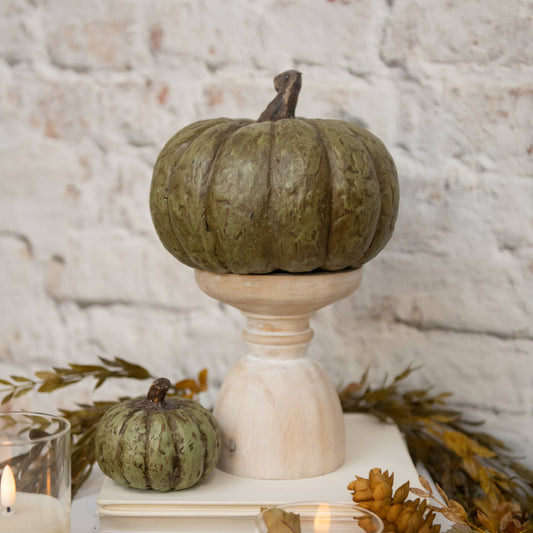 5.75" OLIVE GREEN SHORT PUMPKIN