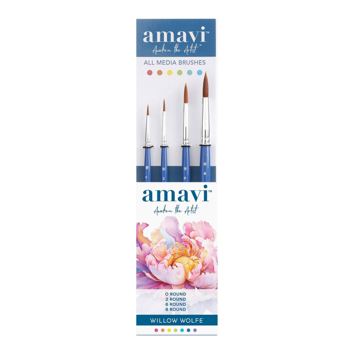 Amavi® Mixed Media Golden Taklon Brushes Set #1