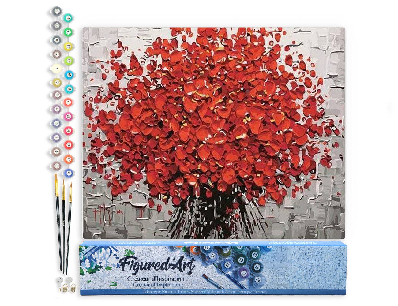 Paint by numbers - Abstract Red Flowers