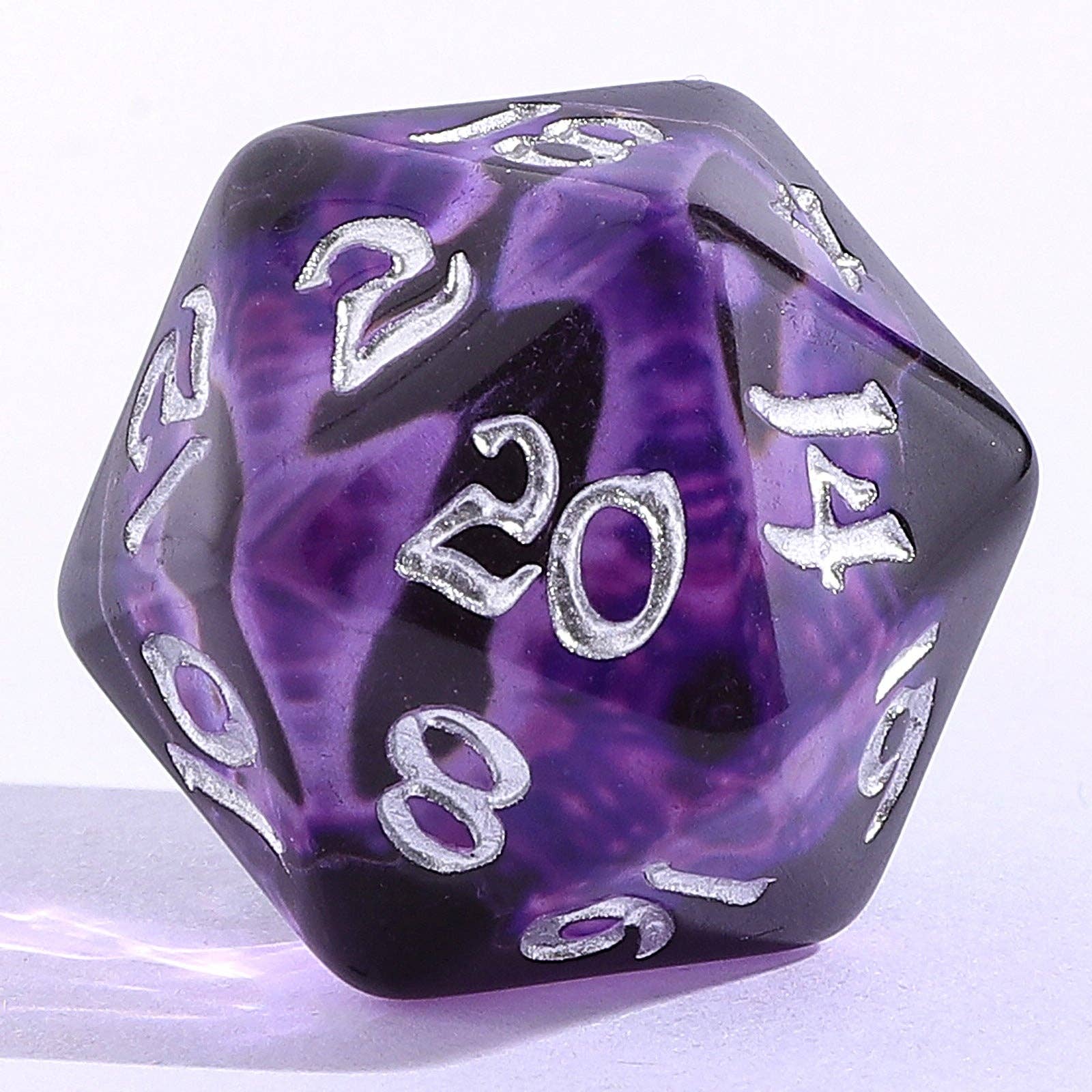 Wyrmforged Rollers - Rounded Resin Polyhedral Dice - Dragon Eye Purple
