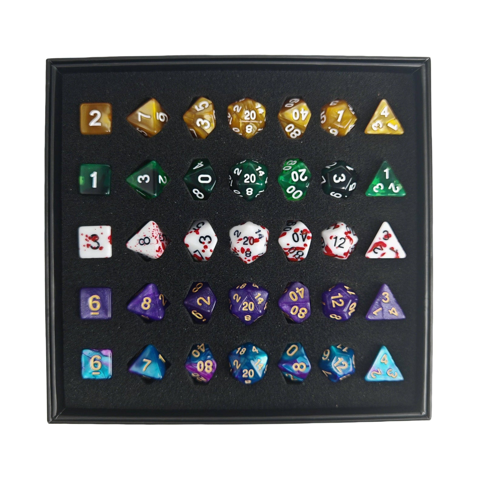 Dungeoneer's Dice Bundle - 5 full sets of Polymer Dice