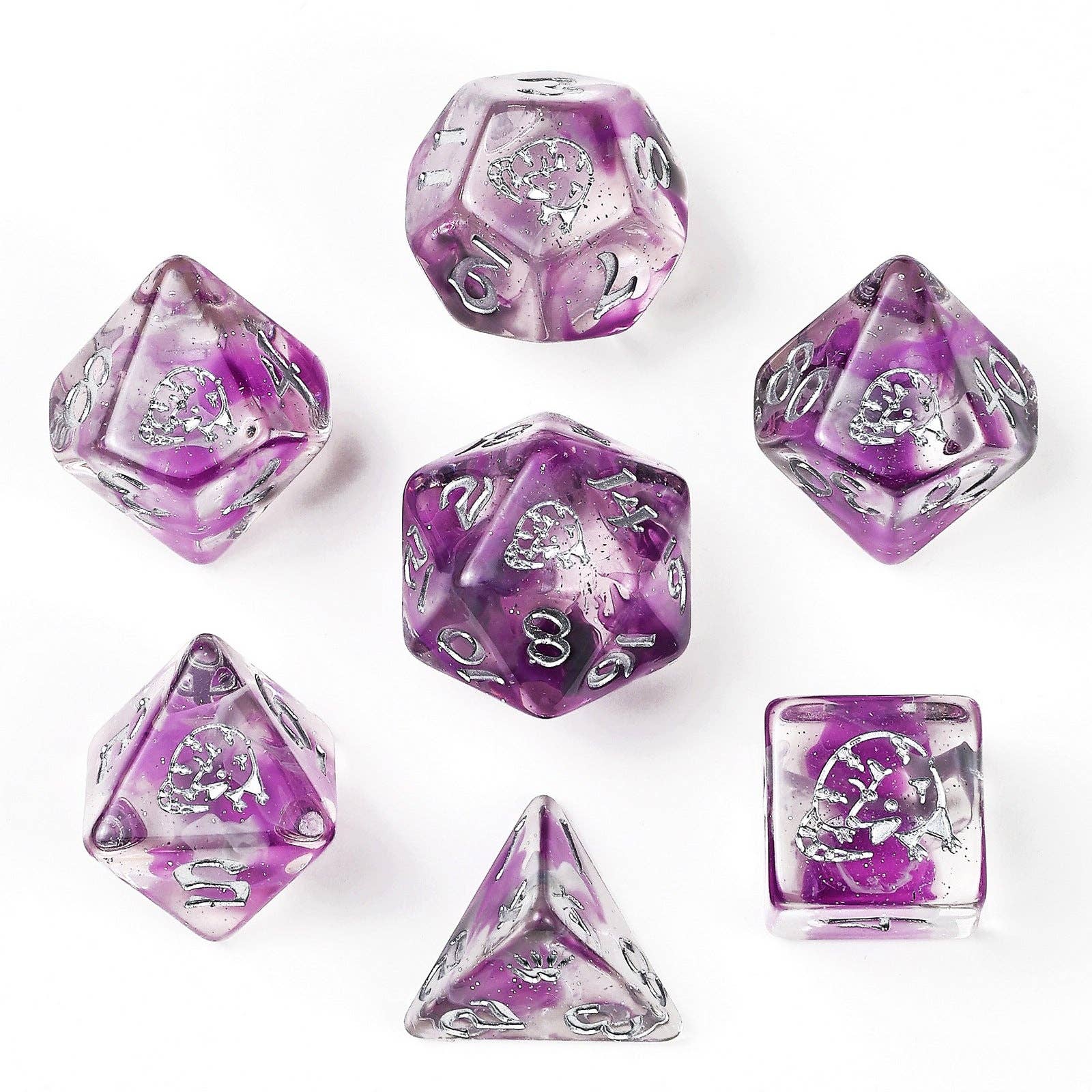 Wyrmforged Rollers Round Edge Resin RPG Dice Set - Opossum