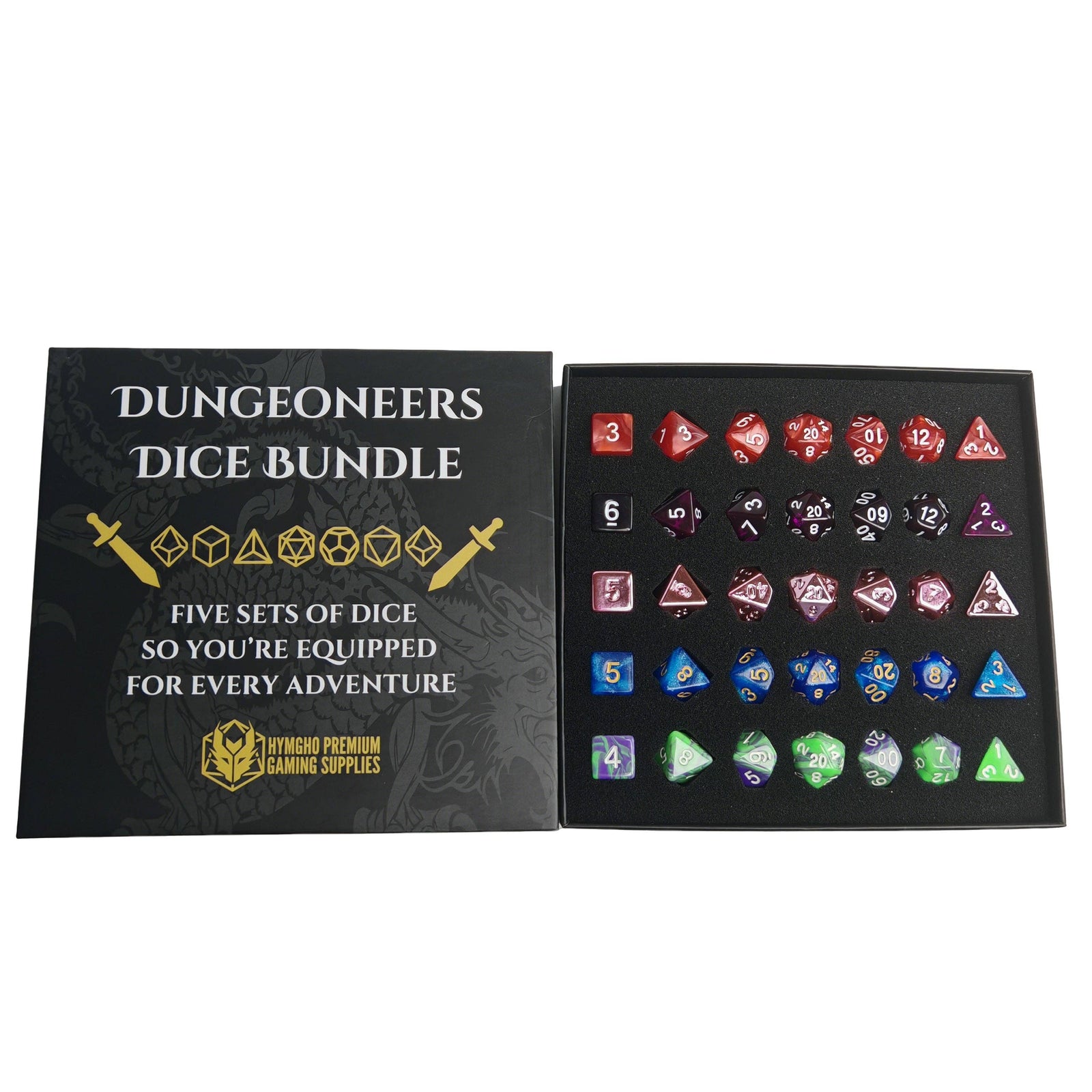Dungeoneer's Dice Bundle - 5 full sets of Polymer Dice