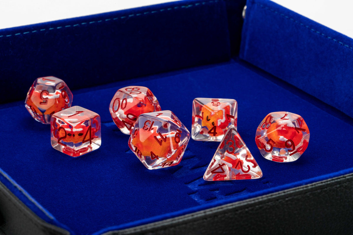 Dragon Storm Inclusion Resin Dice Set: Red Dragon