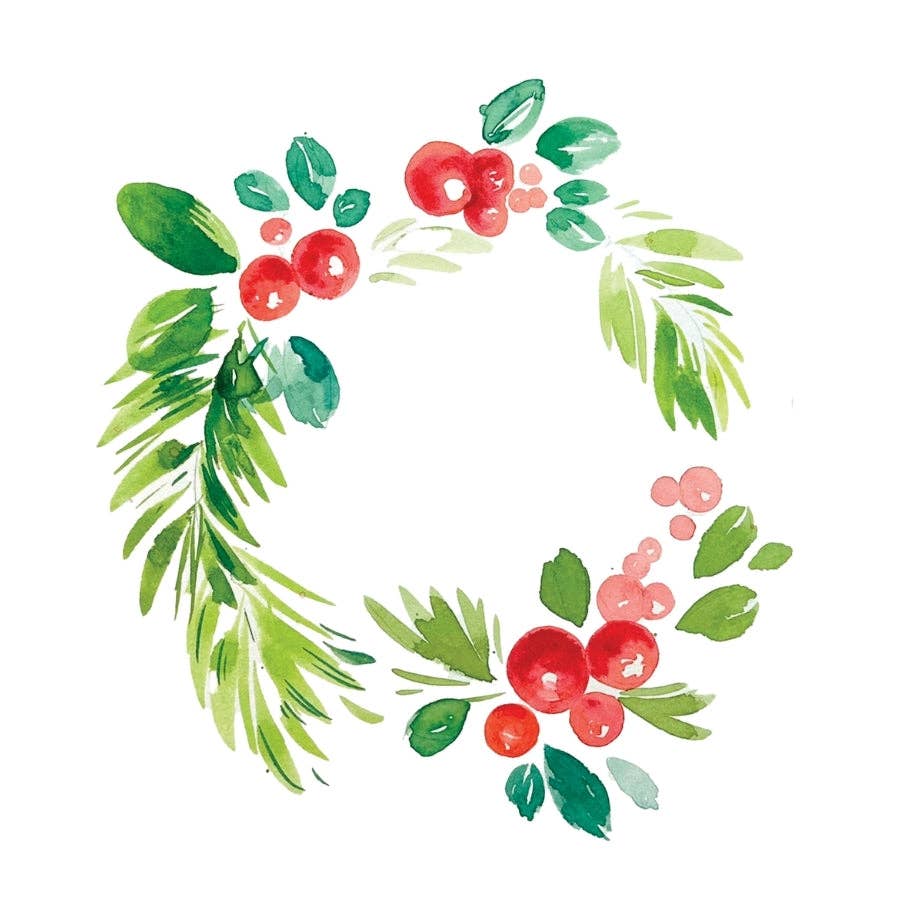 Happy Holidays Watercolor Workbook by Willow Wolfe