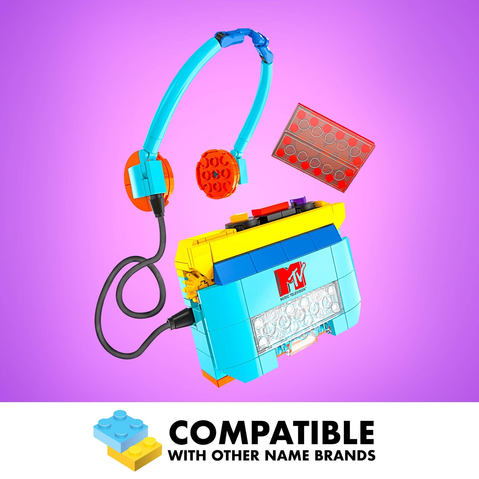 MTV Cassette Player Brick Building Set