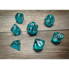 7-Die Set Mini Translucent: Teal/White