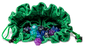 Dragon Storm Velvet Compartment Dice Bag Green Dragon Scales
