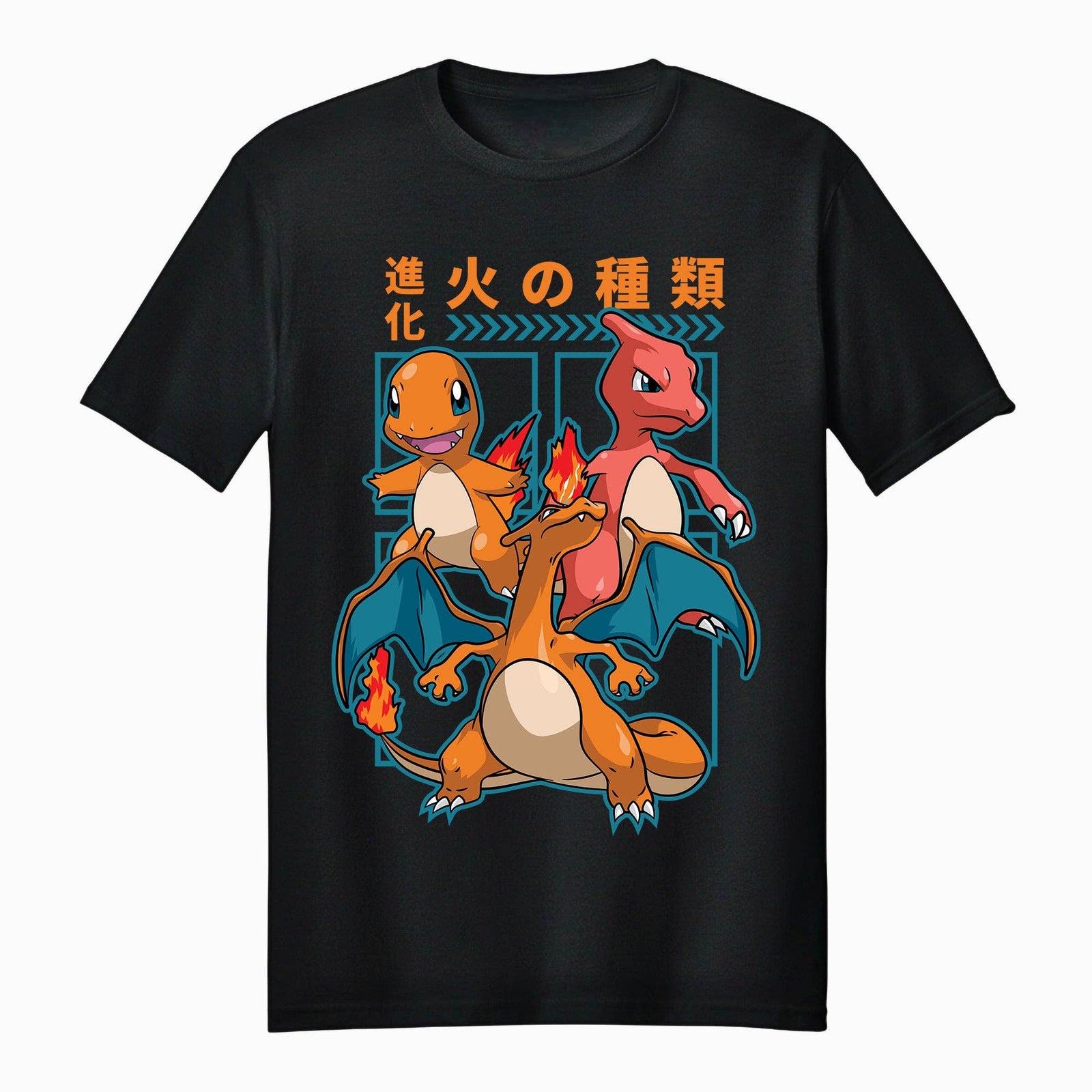 Pokemon Charmander Evolution Charizard Adult Unisex T-Shirt