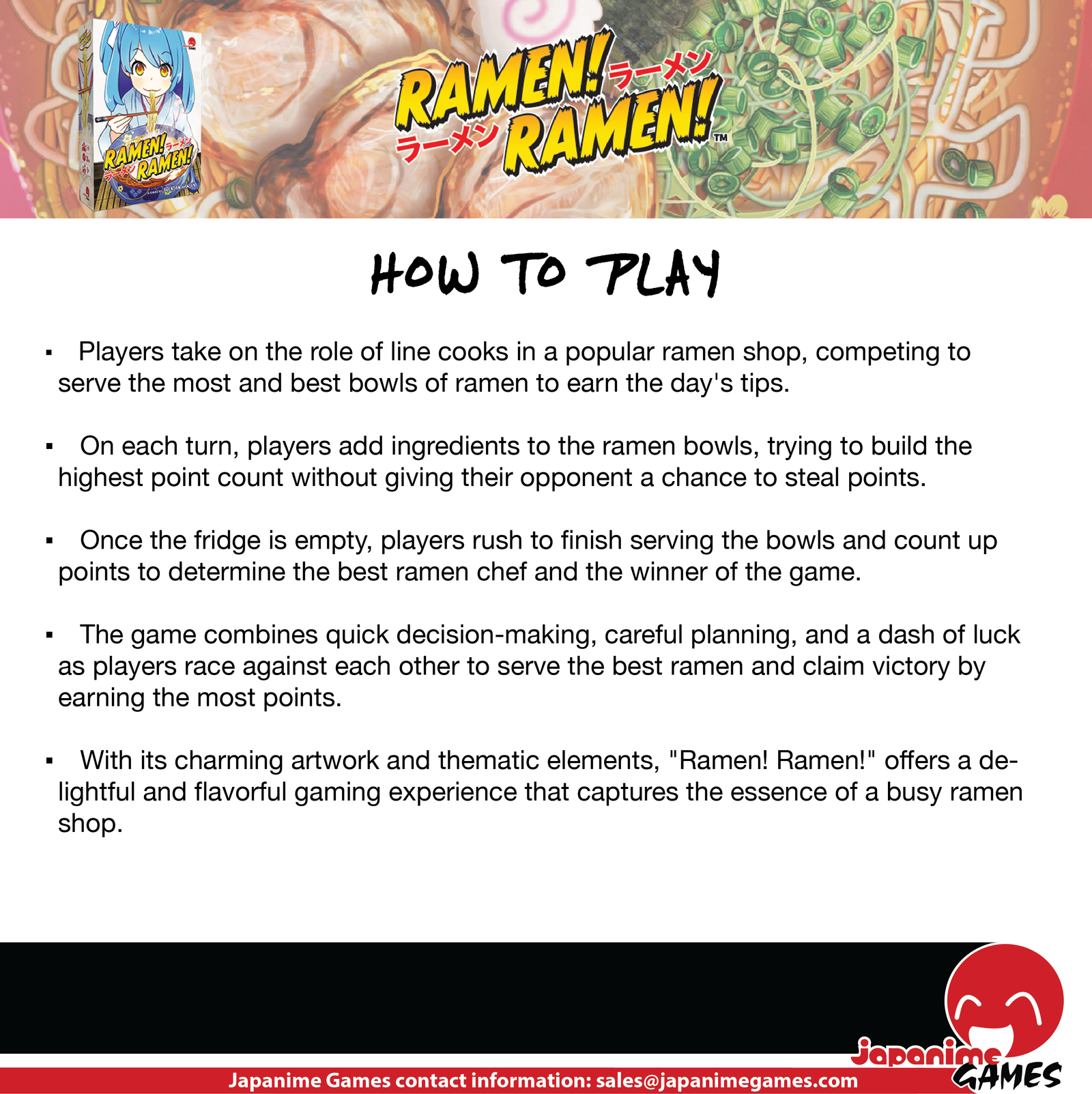 6-Pack Display Ramen! Ramen! - Boardgame
