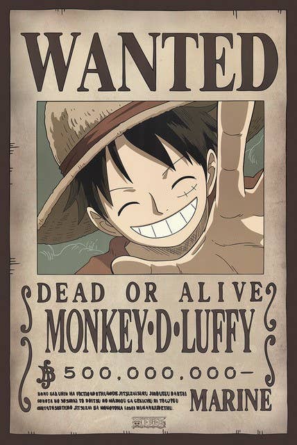 One Piece - Monkey D. Luffy Wanted Dead or Alive Manga