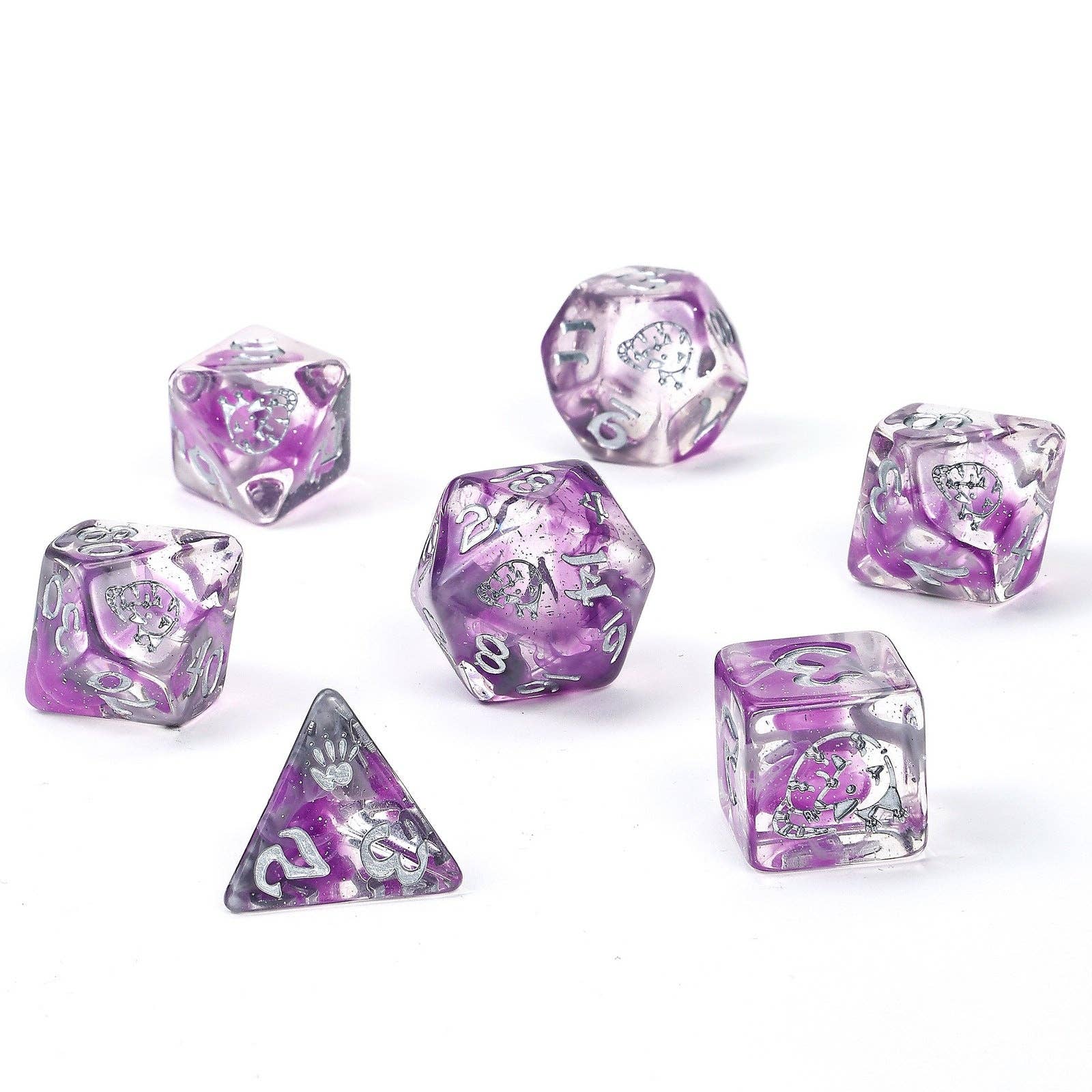 Wyrmforged Rollers Round Edge Resin RPG Dice Set - Opossum