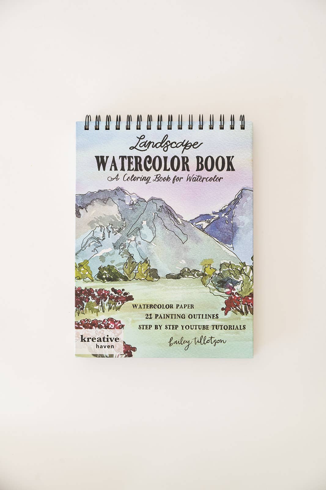 Watercoloring Book - Landscape Outlines with Video Tutorials