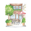 Cozy Cafés Watercolor Workbook by Nya Wolfe