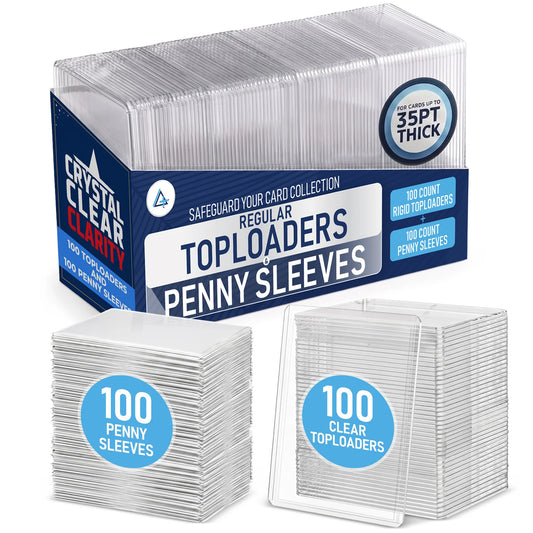 35 pt - 100 ct Regular Toploaders - 100 ct Standard Penny Sleeves
