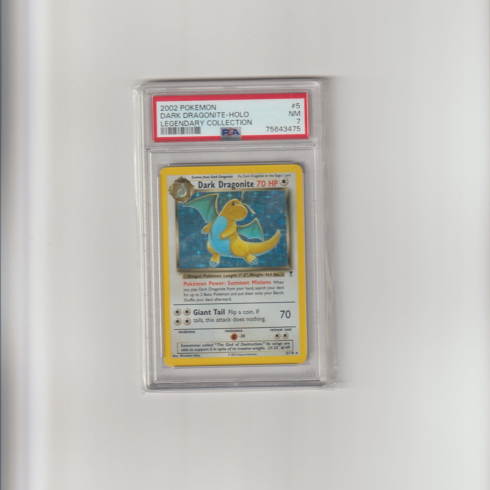 Dark Dragonite-Holo #5 - PSA 7