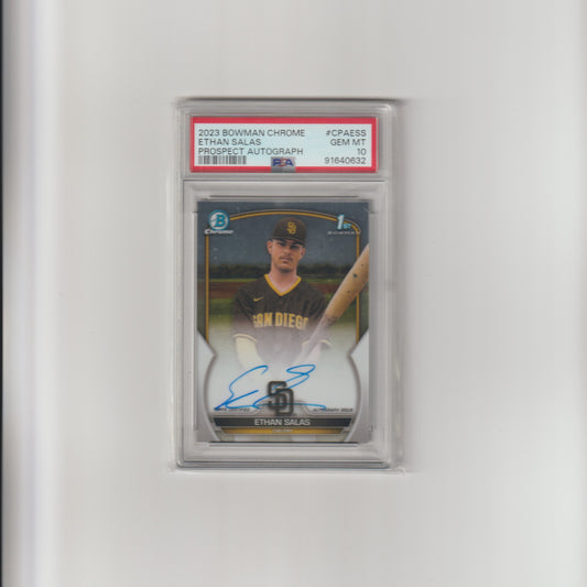 Ethan Salas Prospect Auto 2023 Bowman Chrome #CPAESS - PSA 10