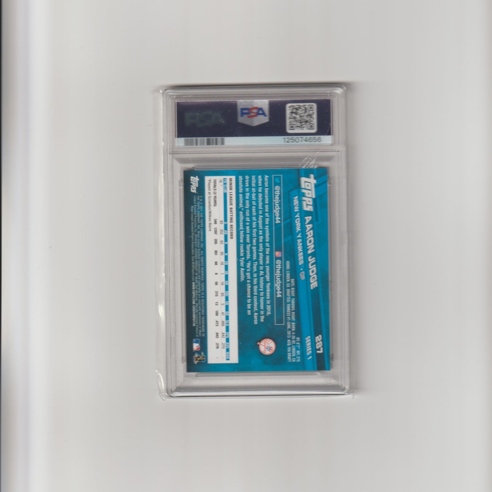 Aaron Judge 2017 Topps #287 - PSA 9