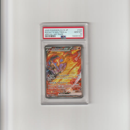 Rocket's Moltres Ex - SV10 #124 - PSA GEM MT 10