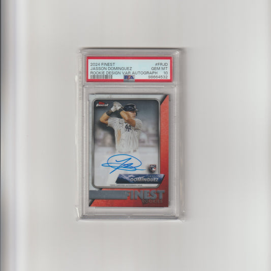Jasson Dominguez 2024 Finest Rookie Design Var Auto #FRJD - PSA 10