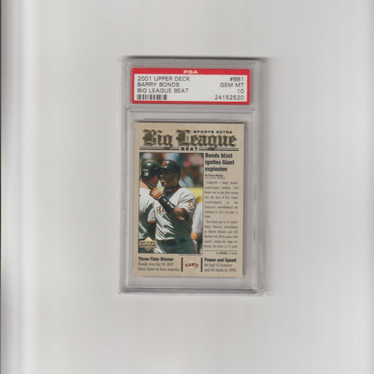 Barry Bonds 2001 Upper Deck #BB1 - PSA 10