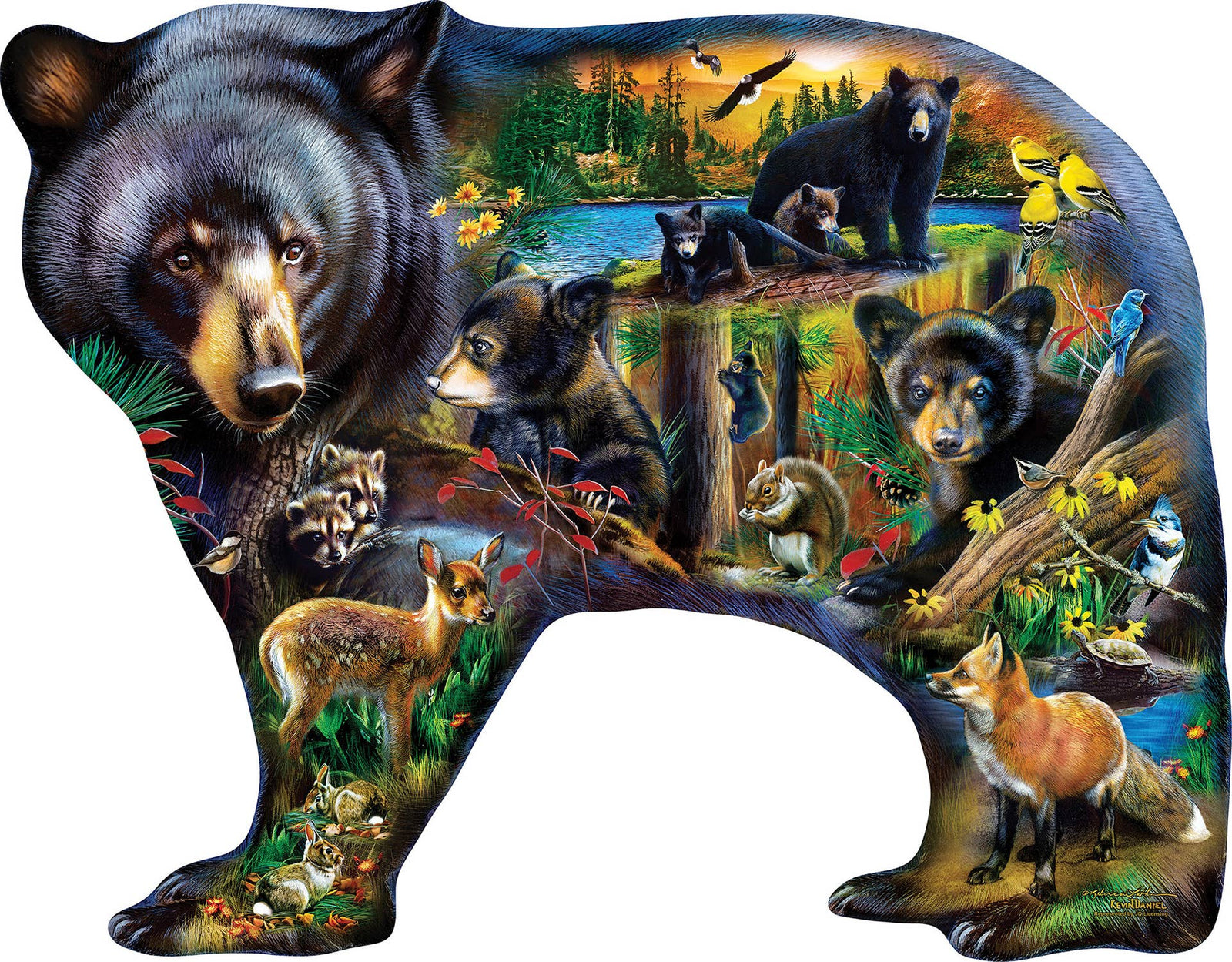 Wildlife of the Woods 1000 Piece Shaped Puzzle