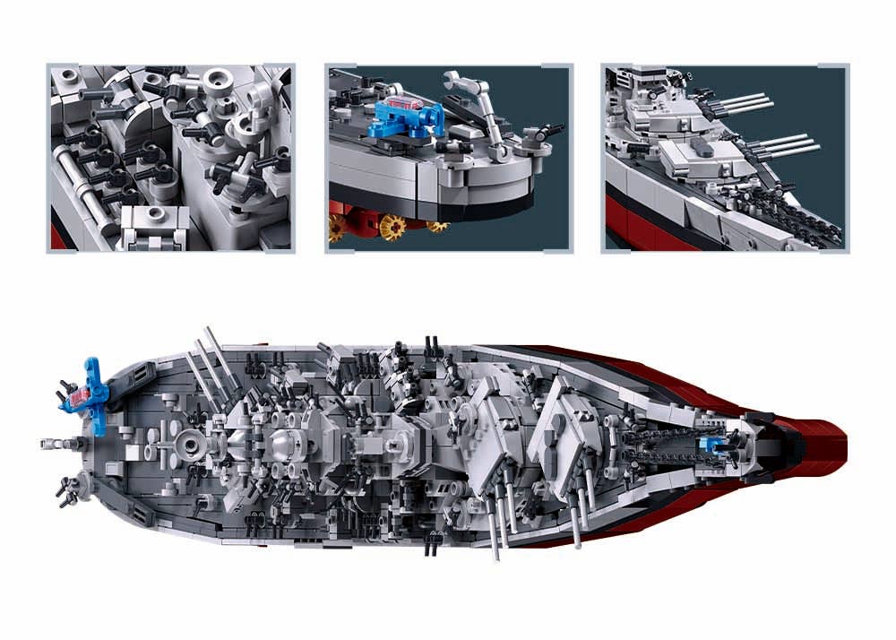 USS Missouri - US Battleship Model - Building Block Set -