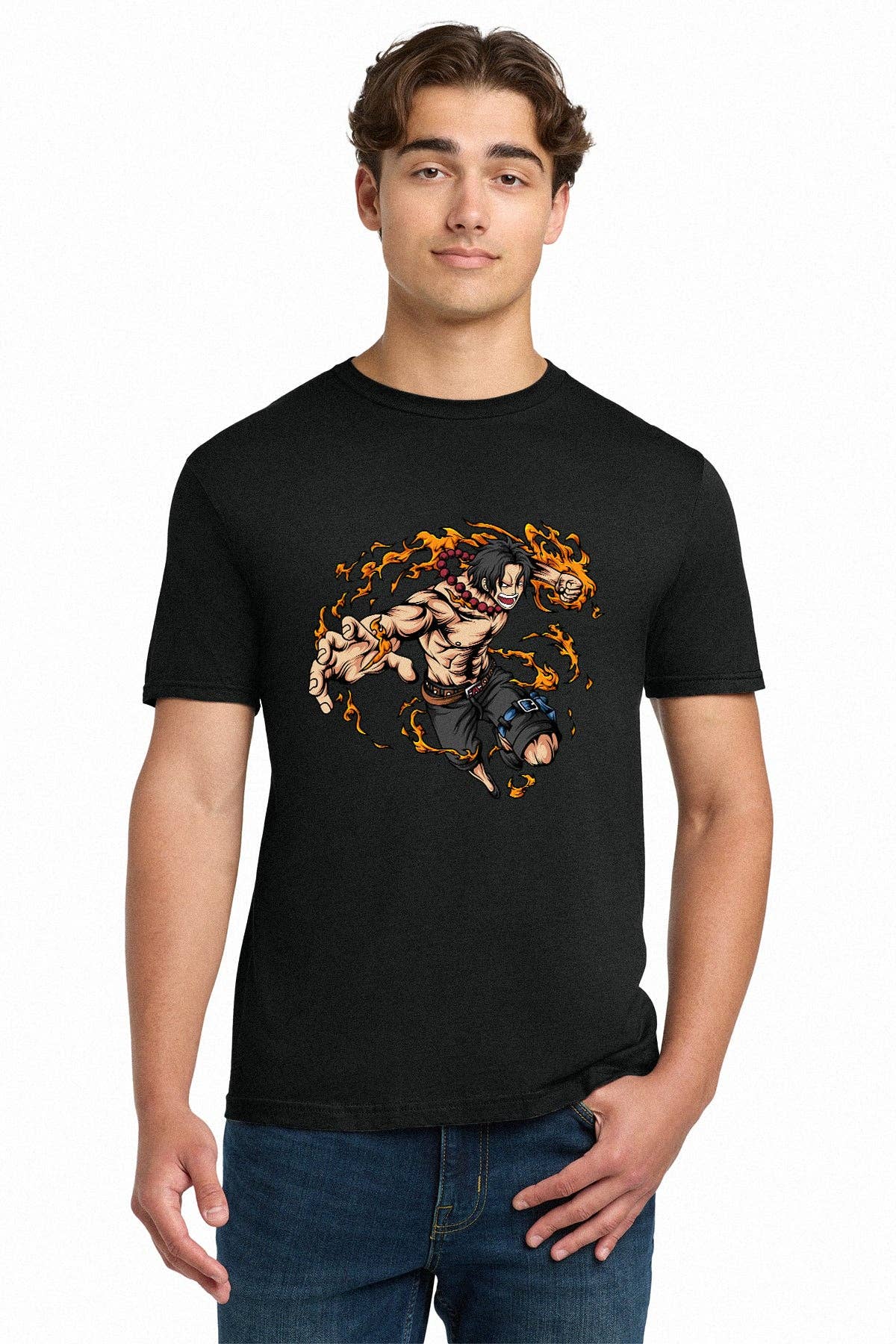 One Piece Ace Fire Fist Adult Unisex T-Shirt