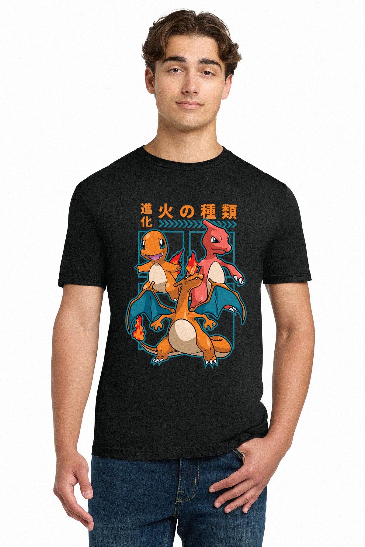 Pokemon Charmander Evolution Charizard Adult Unisex T-Shirt