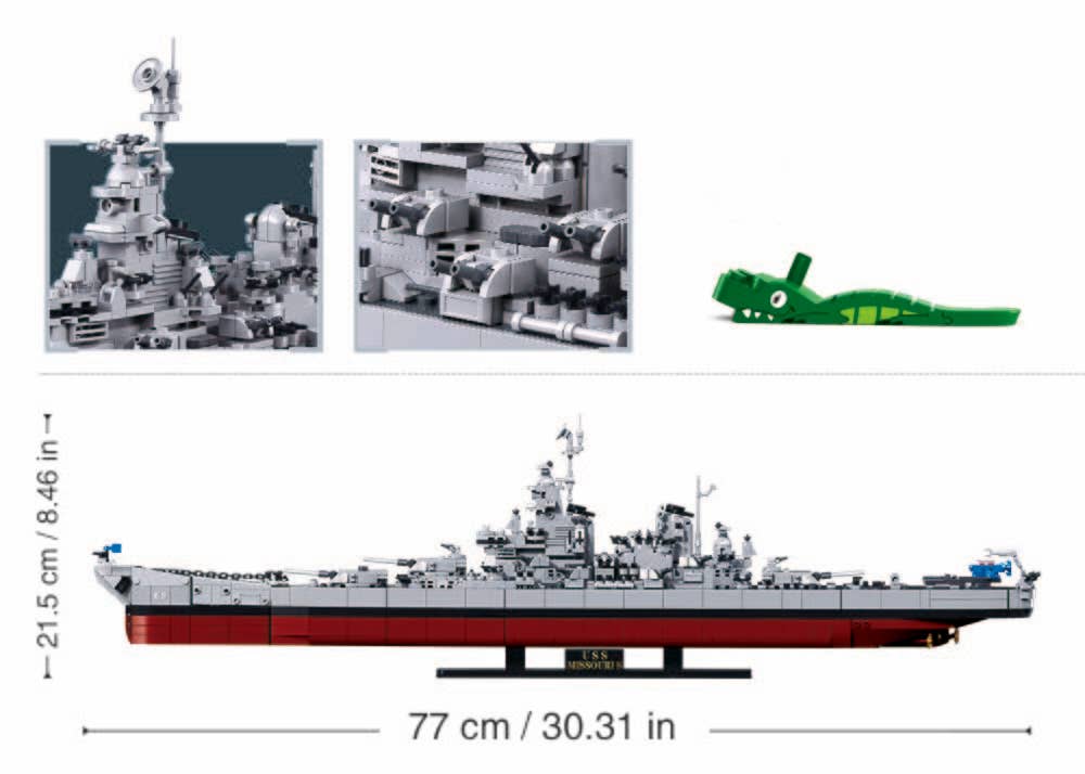 USS Missouri - US Battleship Model - Building Block Set -