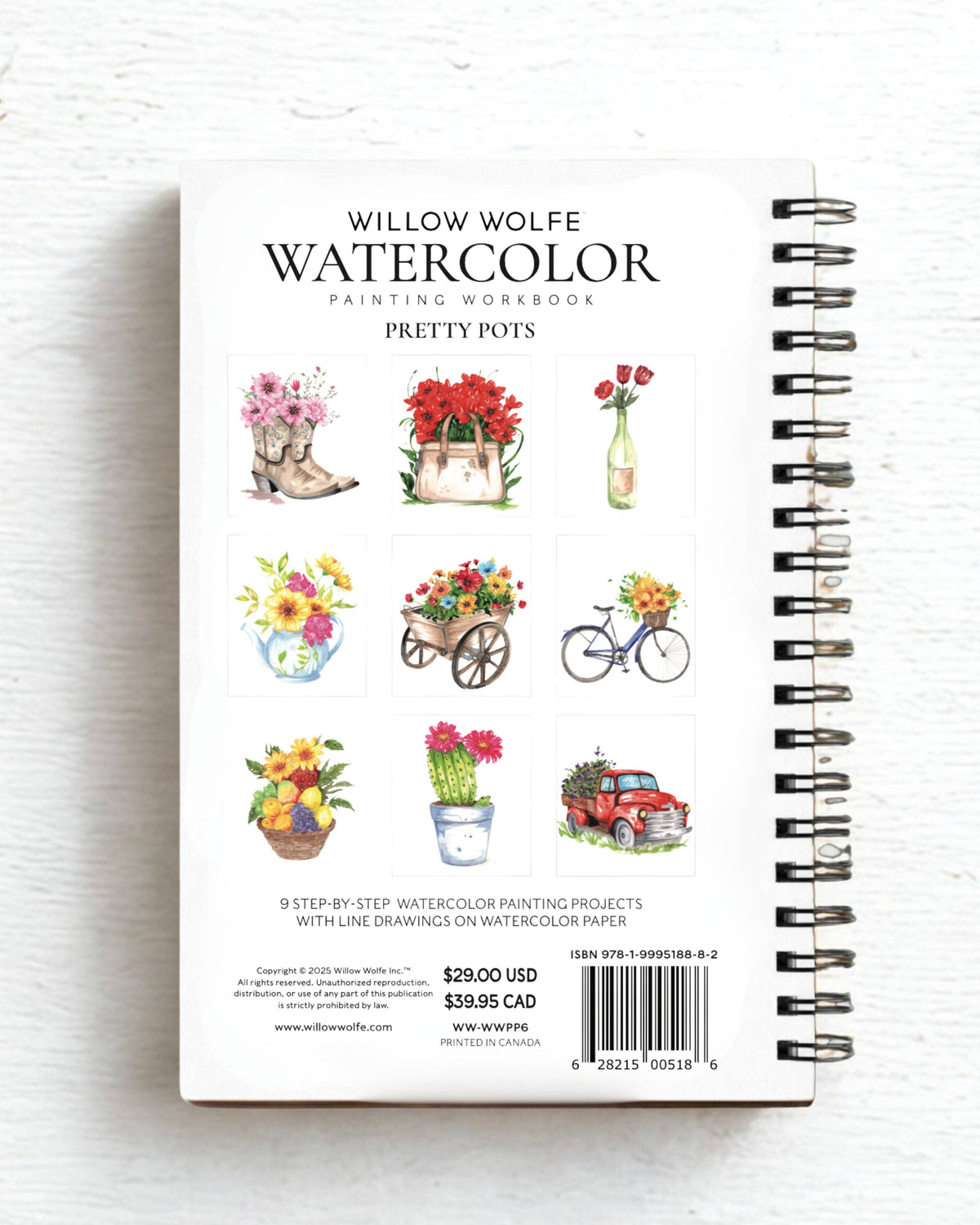 Pretty Pots Watercolor Workbook by Nya Wolfe