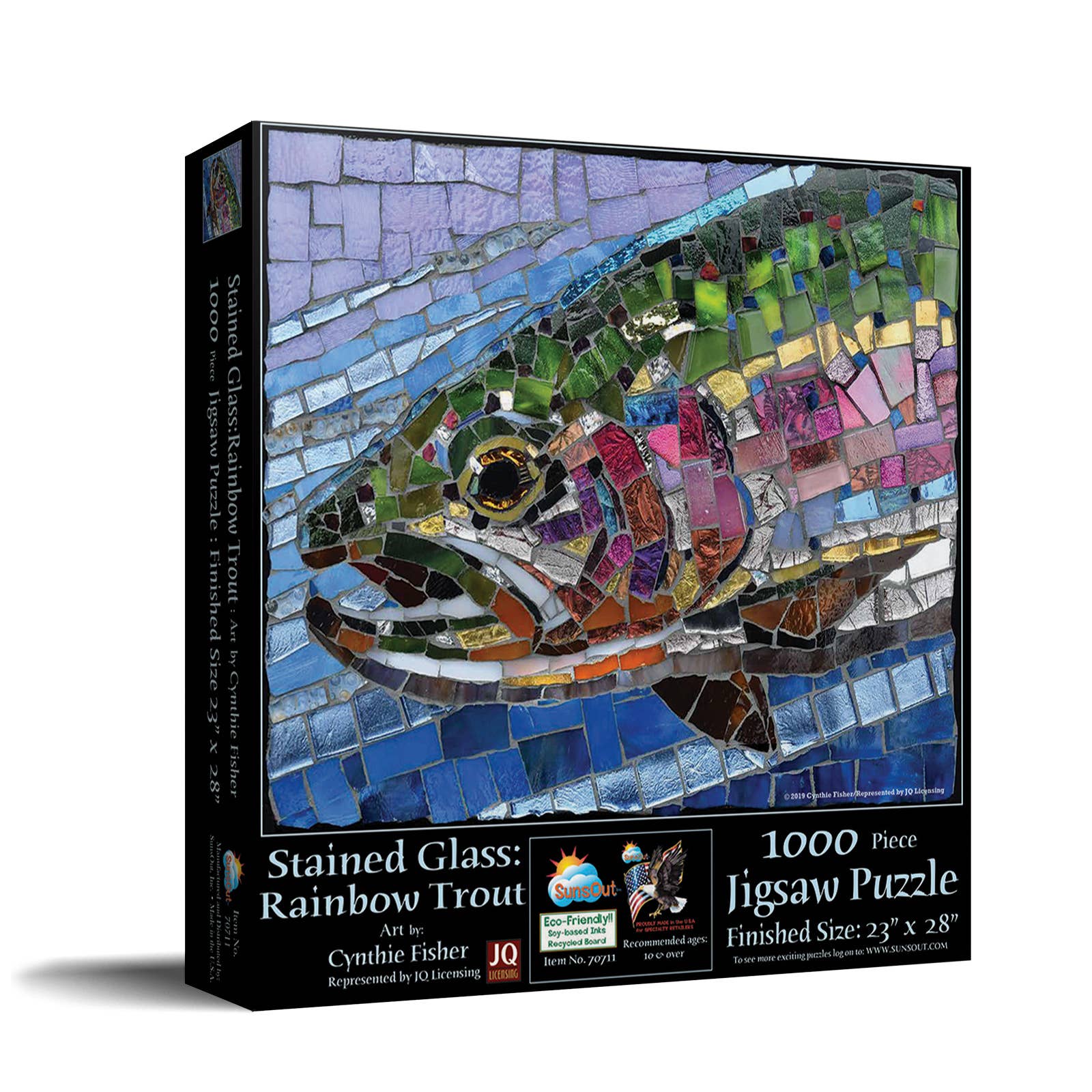 Stained Glass Rainbow Trout 1000 pc Puzzle